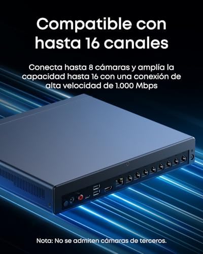 eufy SoloCam S4 NVR PoE: 8 Canales (ampliables a 16), IA Local