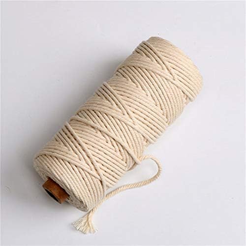 4 mm Twisted 100% Cotton Macrame Rope-in Many Colors！100 metres,Decor Craft DIY Cord, Macrame Cord, Macrame Yarn,Craft Cord. (Beige)