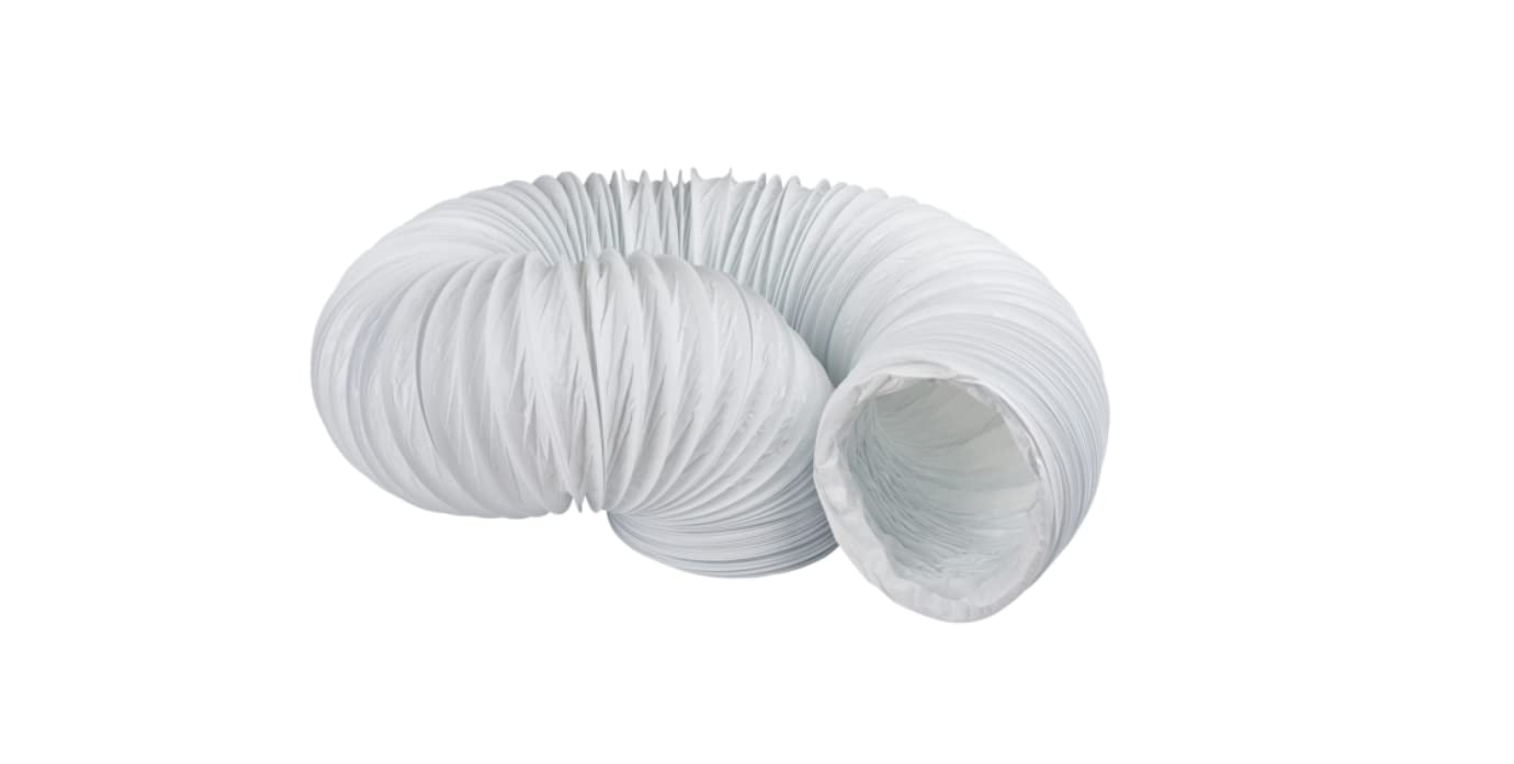 Blauberg UK BLAUFLEX PVC/127/6 Plastic PVC Tumble Dryer Hose Duct Pipe, White, 125 mm x 6 m