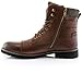 Polar Fox Brady MPX508571 Mens Casual Combat Boots Lace up and Zipper Dark Brown 10.5
