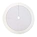 Alice Doria 48 inch Silver and White Christmas Tree Skirt with Silver Wrinkled Satin Layer and White Faux Fur Trim Border
