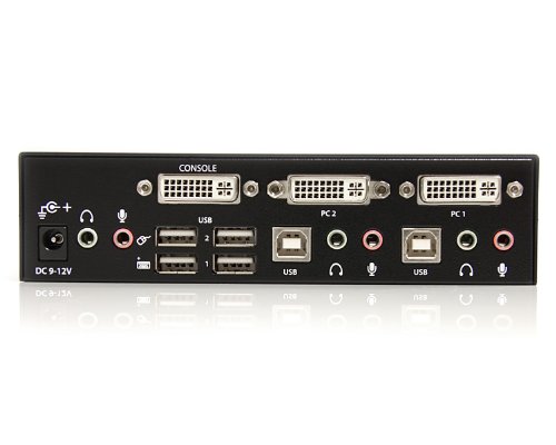 StarTech.com SV231DVIUA 2 Port DVI USB KVM Switch with Audio and USB 2.0 Hub