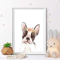 Wall Art Canvas Posters Nursery Puppy Dog Prints Floral Crown Dog Poster Pug Corgi Boston Terrier Painting Pictures Home Decor Buy Online At Best Price In Uae Amazon Ae