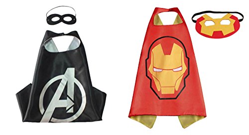 Athena Dress Up Avengers & Ironman 2 Capes, and 2 Masks Gift Box Included