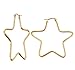 Vnox 1-4 Pairs Womens Sisters Sister Stainless Steel Simple Big Star Heart Wave Shape Hoop Round Earrings,Gold Plated,Clip-top (Star)