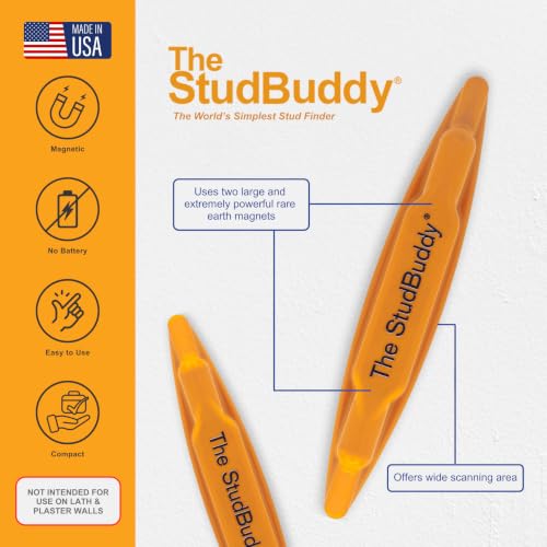 The Original StudBuddy® Magnetic Stud Finder - Made in the USA - Easy to Use Stud Finder - No Batteries Required - Powerful Magnet Stud Finder - Stud Finder for Drywall and Wood