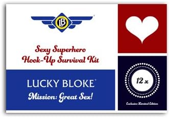 Sexy Superhero: Hook-Up Survival Kit | LUCKY BLOKE &amp; Redhead Bedhead (Premium Condom Variety / Lube Assortment, Sex Dams, plus more!)