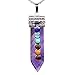 7 Chakra Amethyst Pendant Necklace, Healing Point Pendants, 20