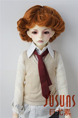JD369 6-7inch 16-18 CM Cupid Smart curly BJD wigs 1/6 YOSD synthetic mohair Doll hair Vinyl doll accessories (Ginger)