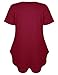 Aifer Women V Neck Long/Short Sleeve T Shirt Curved Hem Casual Basic Tops