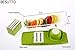 Mandoline Slicer - Potato Slicer - Vegetable Grater - Cutter for Cucumber, Cheese, Onion with 5 Stainless Steel Blades - Julienne Vegetable Slicer - Food Container - Mandolin Besutto