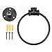 Eluck Hand Towel Ring Wall Mount Hand Towel Ring Heavy Duty Solid Towel Holder for Bathroom Rust-Proof Iron Plating Black