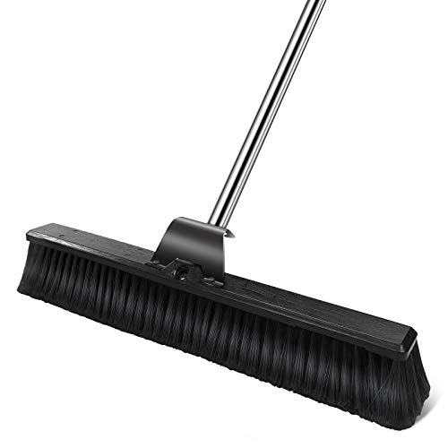 MASTERTOP 24" Push Broom Professional Outdoor Brooms with Stiff Bristles, Garage Broom Heavy