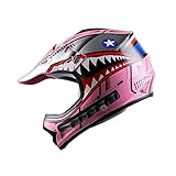 WOW Youth Kids Motocross BMX MX ATV Dirt Bike Helmet Shark Pink