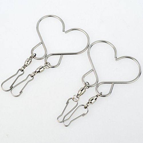 cnomg 4 pcs Swivel Hooks, Swivel Hooks Clips Stainless Steel Swivel Hooks Clips Crystal Twisters for Wind Spinners Wind Chimes Hanging Pots Birdcage Plants Party Supply Garden