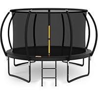 ARMY VANCA 10FT 12FT 14FT 15FT 16FT Outdoor Trampoline with Enclosure Net, Heavy Duty Yard Trampolines, ASTM Approval Recreational Trampolines for Kids and Adults