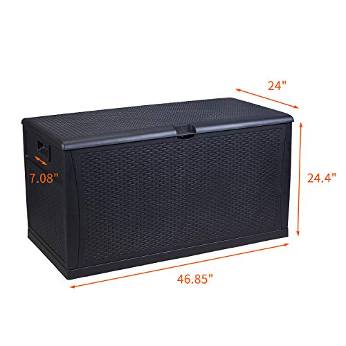 image for KOOLWOOM Deck Box, 120-Gallon Patio Outdoor Plastic Storage 47.2
