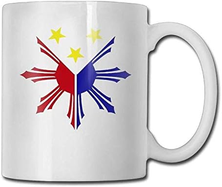 3 Color Philippines Flag Sun Star Novelty Tea Mugs - Add Pictures, Logo, Or Text to Our Custom Mugs