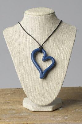 Teethease Heart Pendant Toy, Navy