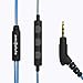 Symphonized NRG 3.0 Wired Earbuds with Microphone, Wooden Phone & Laptop Headphones, 90% Noise Cancelling Corded Earphones with 3.5mm Jack (Blue)