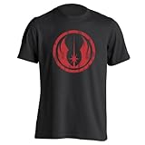 Jedi Order Vintage Star Wars Logo Emblem Mens Shirt Large Black
