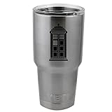 Simple Tardis Silhouette Dr Who Inspired Vinyl Sticker Decal for Yeti Mug Cup Thermos Pint Glass (4