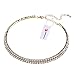 Stuffwholesale Gold Plated Crystal Rhinestone Choker Necklace Double Rows Cup Chain Women Jewelry (Gold )