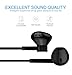 Headphones - In-Ear HD Stereo Noise Cancelling Sweatproof Sport Earphones Earbuds Flat Wired with Apple iOS Samsung and Android Compatible Microphone and Remote (Black 3-Pack)