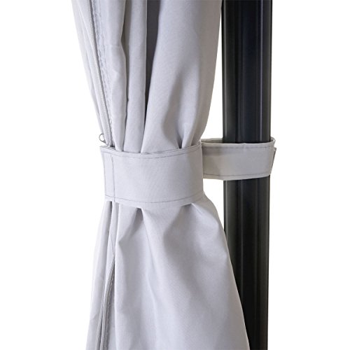 Hardtop Pergola HWC-C77, Garten Pavillon, Kunststoff-Dach Seitenwand Alu hellgrau 3x3m – Bild 7