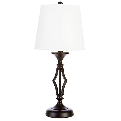 Wtape Home Traditional Black Hollowed Base Metal Basic Livingroom Bedroom Bedside Table Lamp Tall Desk Lamp With White Fabric Lampshade
