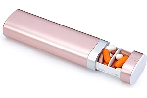 Weekly Travel Pill Organizer, Daily Cute Pill Box 7 Day, Colorwing Small Pill Case Holder to Vitamins, Supplements, Pretty Medicine Box Prefect as a Gift, for Office, Trip, Gym (Pink)