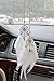 MLOVESIE Car Charm Rear View Mirror Hanging Ornament Feather Home Decor Sweater Chain Necklace (White)