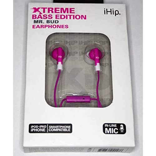 iHip Mr Bud Extreme Bass Edition Pink Earphones With In-line Mic