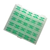 Colorsheng Box of 25pcs Green Bobbins for Viking Husqvarna Sewing Machines Plastic #4131825-45#