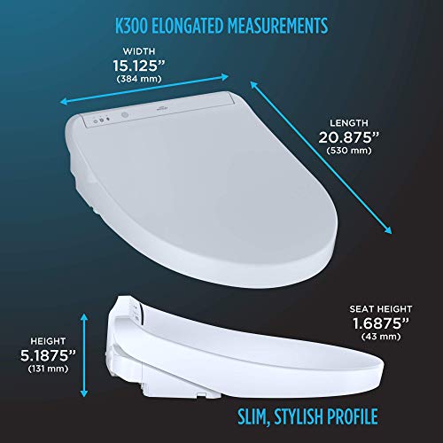 TOTO SW303601 K300 Electronic Bidet Toilet Cleansing, Instantaneous