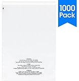 Spartan Industrial || 1000 Count - 9" X 12" Self Seal Clear Poly Bags with Suffocation Warning for Packaging, T Shirts & FBA (More Sizes Available) - Permanent Adhesive