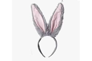 JESHVA Plush Bunny Ears Headband for Rabbit Cosplay, 8.3 Inches Long
