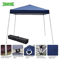 Teekland 8X8ft Pop Up Canopy Tent, Portable Instant Folding Gazebo Home Outdoor Party Tent Shade Sun Shelter with Carry Bag ...