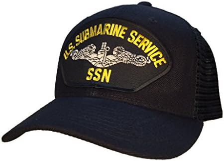 Submarine Service Veteran Hat Black MESH BACK Ball Cap "SSN"