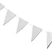 Silver Pennant Flag Bunting Banner Garland for Birthday Parties, Weddings, Celebrations, Baby Shower, Bachelorette Party, 15.5 Feet