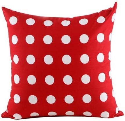 Prettypillow Polyester Decorative Throw Pillow Case Cushion Cover Polka Dots Red Square 18"