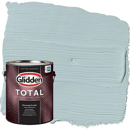 Glidden Total 1 gal. Misty Surf/Aqua Semi-Gloss Exterior Paint with Primer