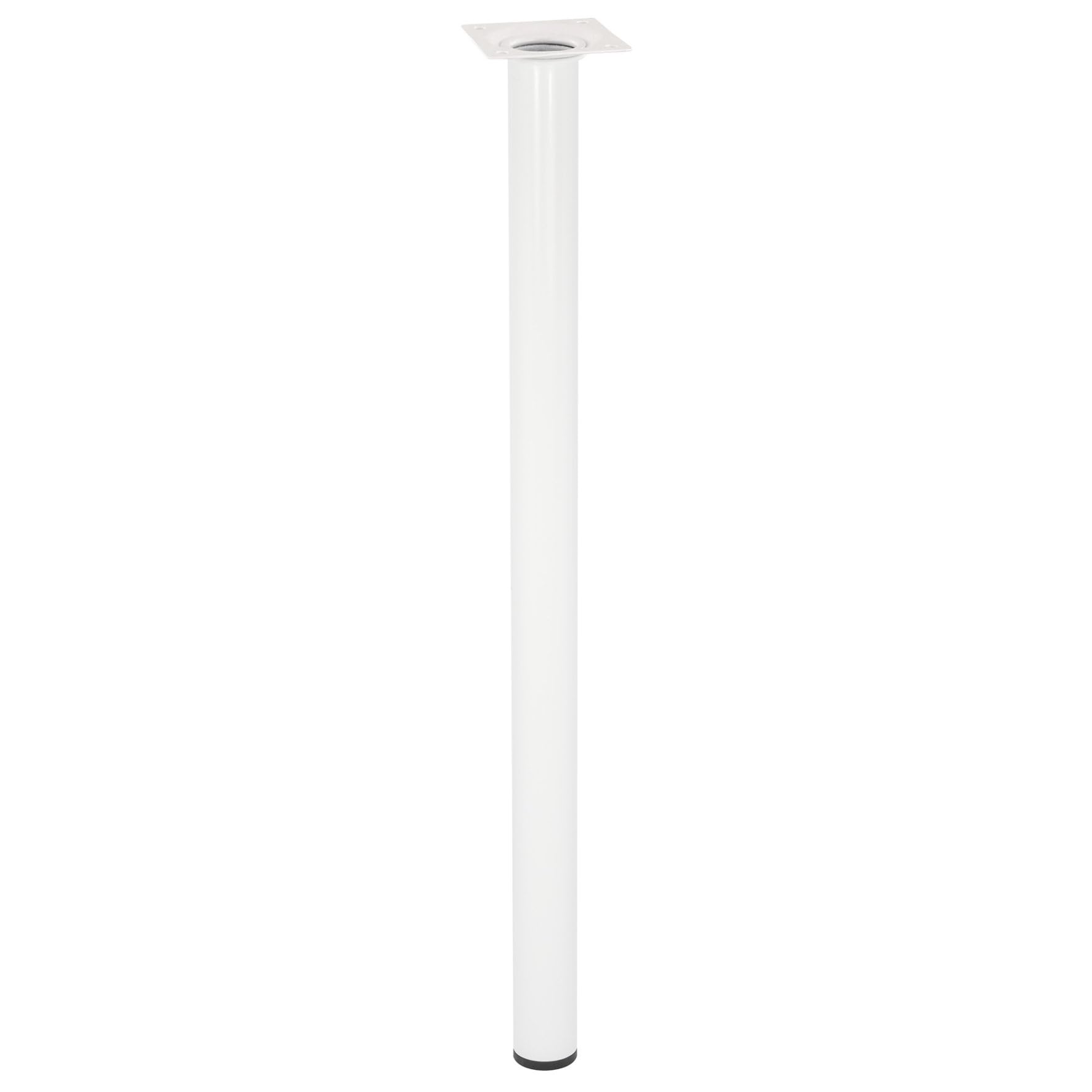 Wagner Classic Retro 12165001 Furniture Leg/Table Leg/Furniture Foot Diameter 30 x 500 mm Integrated Mounting Plate 60 x 60 mm Internal Thread Diameter 10 mm Powder-Coated Steel White