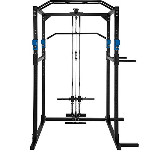 TecTake-Kraftstation-Fitnessstation-Power-Rack-Power-Cage-Klimmzug-Doppelstange-Robuster-Rahmen-aus-Stahlrohr-Modelle