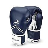 Trideer Pro Grade Boxing Gloves, Kickboxing Bagwork Gel Sparring Training Gloves, Muay Thai Style Punching Bag Mitts, Fight Gloves Men & Women (Midnight Blue, 12 oz)
