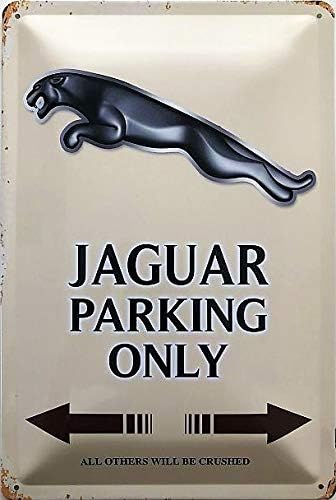 Deko 7 Tin Sign Jaguar Parking Only 30 X 20 Cm Brown Amazon Co Uk Kitchen Home