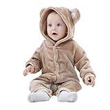 Mycloth IDGIRL Baby Girl Boy Teddy Bear Animal Style Flannel Romper Pajamas Jumpsuit Outfit