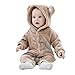 Mycloth IDGIRL Baby Girl Boy Teddy Bear Animal Style Flannel Romper Pajamas Jumpsuit Outfit