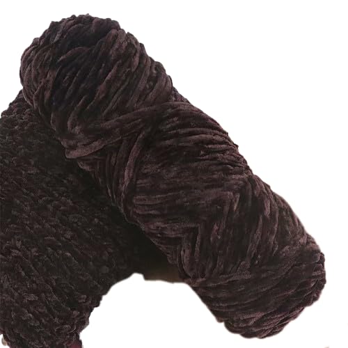 Yarn Velvet Knitting Yarn Soft Crochet Ball Craft Multi Colors, Ideal for Beginners, Kids Crafts (Coffee)