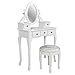Best Choice Products Bathroom Vanity Table Set Jewelry Makeup Desk Hair Dressing Organizer, White